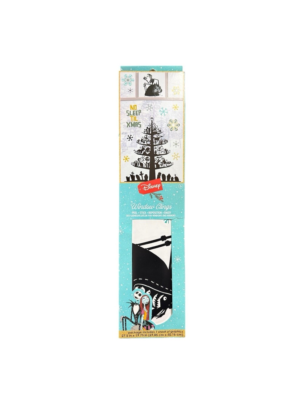 Disney Nightmare Before Christmas New Xmas Tree Peel & Stick Window Clings NIB